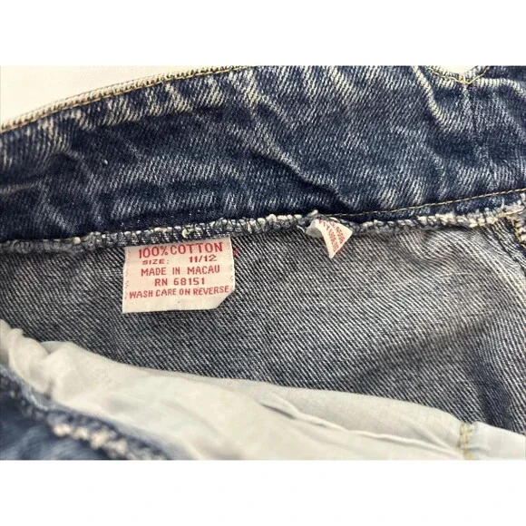 Vintage 80’s Blue Jeans Don’t Stop Denim Baggy Junior Women’s Size 11/12 - Picture 6 of 11